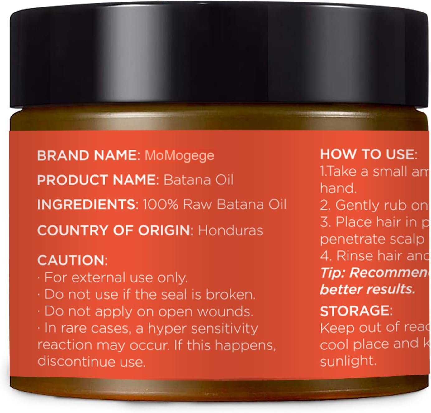 Organic Batana Oil For Hair Growth: Dr Sebi Pure Batana Oil for Women & Men - 100% Raw Honduras Hair Growth Product for preventing hair loss. 4.2 OZ