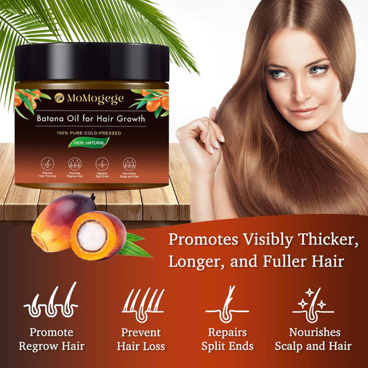 Organic Batana Oil For Hair Growth: Dr Sebi Pure Batana Oil for Women & Men - 100% Raw Honduras Hair Growth Product for preventing hair loss. 4.2 OZ