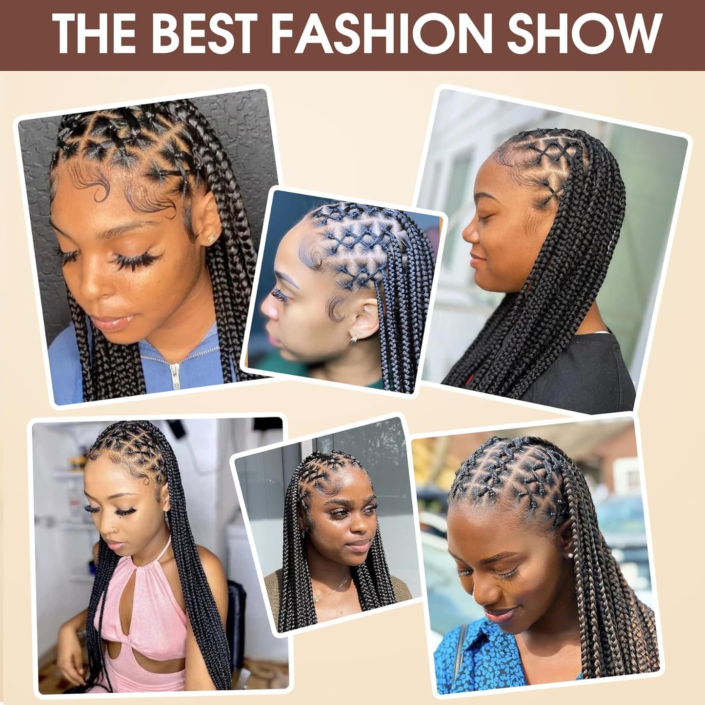 36 Inches Criss Cross Knotless Box Braided Wigs for Black Women Full Double Lace Front Wigs with Baby Hair for African American Women