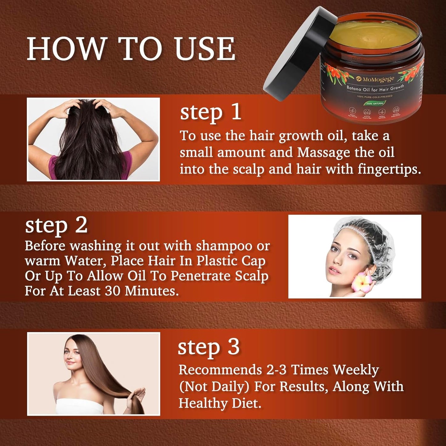Organic Batana Oil For Hair Growth: Dr Sebi Pure Batana Oil for Women & Men - 100% Raw Honduras Hair Growth Product for preventing hair loss. 4.2 OZ